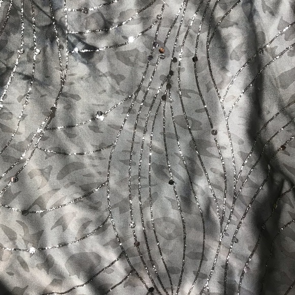 JM COLLECTION silver sequin pattens tank cardigan - Picture 8 of 8